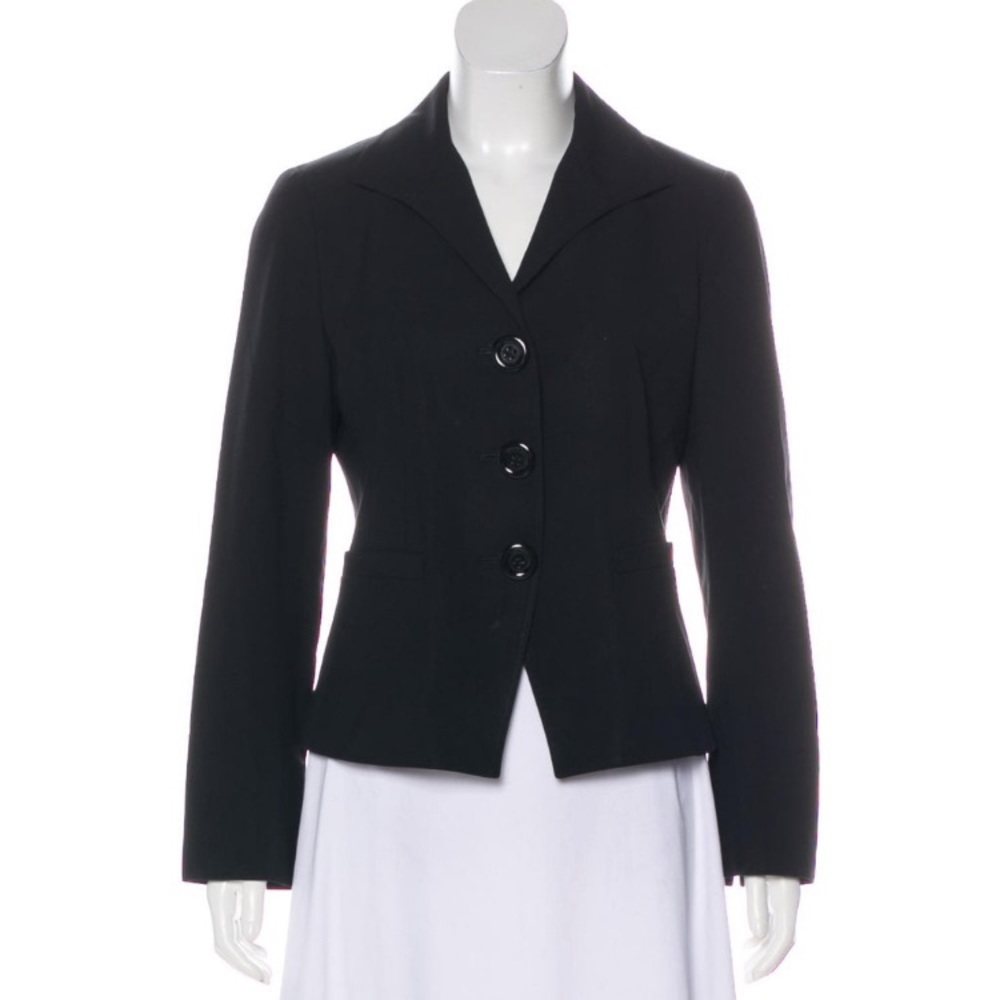 Lafayette 148 Wool Blazer Black Jacket